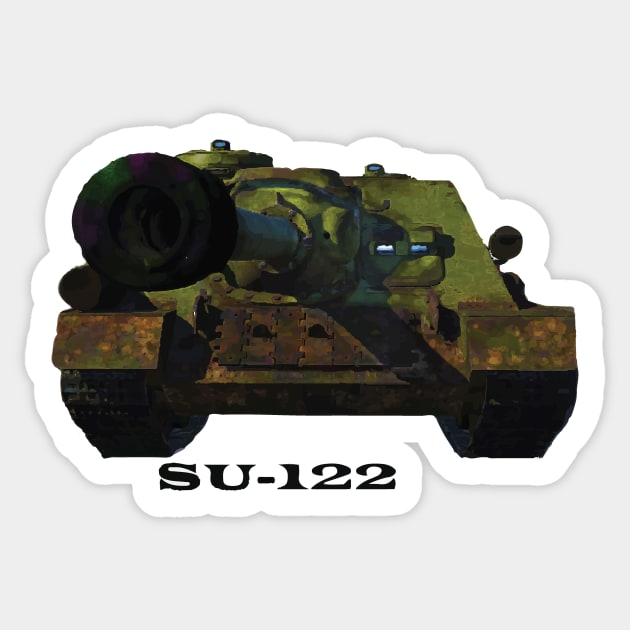 Legendary Soviet tank destroyer in color Sticker by Hujer